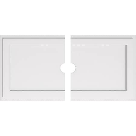 Rectangle Architectural Grade PVC Ceiling Medallion, 40"W x 20"H x 3"ID x 14"C x 1"P, Two-Piece